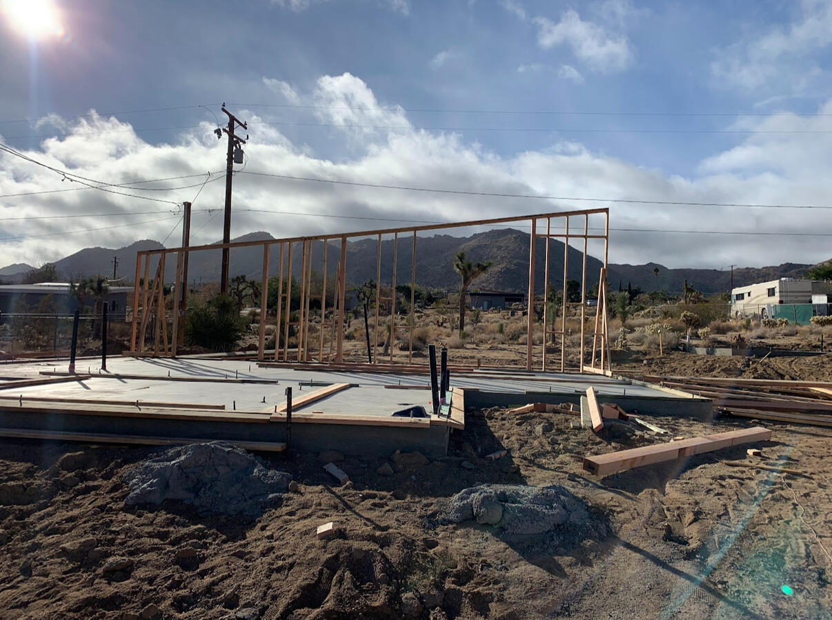 Concrete Slab Flat Work Joshua Tree ADU Bungalow